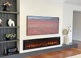 Customer wall with North Crest Linear 72 inch fireplace