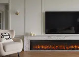 Customer living room with North Crest 72 inch fireplace